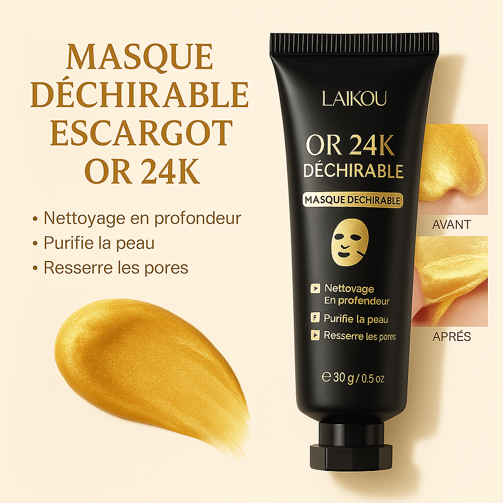đMasque Visage 24K Or & Escargot â LâĂlixir de Jeunesse đ