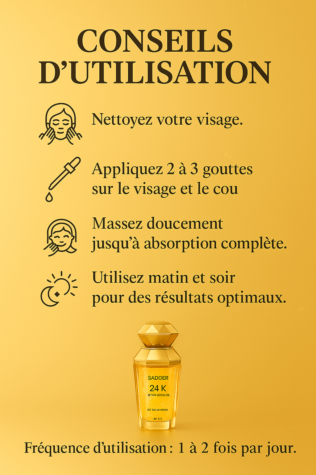 Sérum Visage 24K – Collagène Doré Anti-Âge et Hydratant