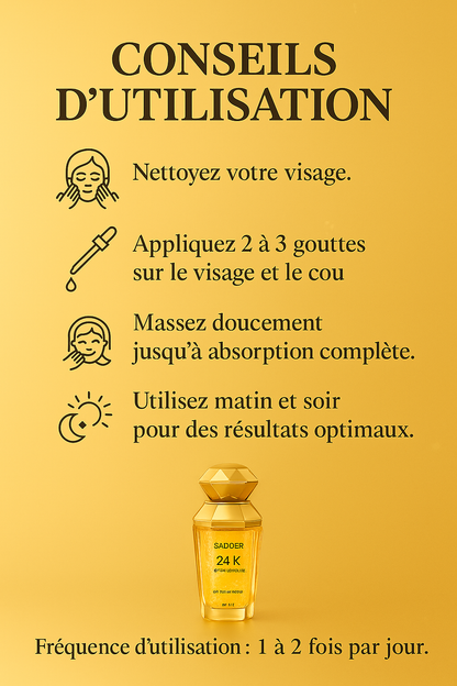 Sérum Visage 24K – Collagène Doré Anti-Âge et Hydratant